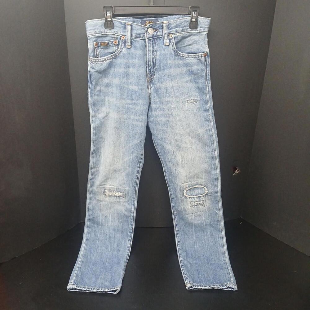 Polo Ralph Lauren Youth Size 12 The Sullivan Distressed Slim Jeans, 24" Inseam - Picture 1 of 8